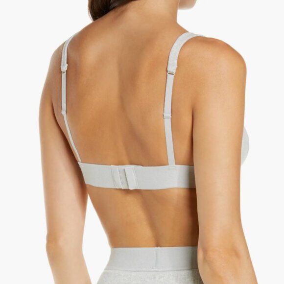 Stretch Cotton Rib Plunge Bralette - Picture 2 of 12